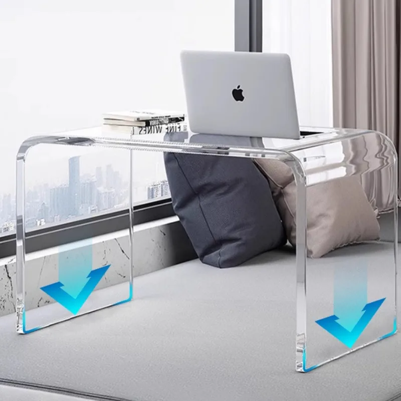 ‌Multi-Purpose Acrylic Center Table, Industrial Transparent Coffee Table with Metal Frame, Waterproof Modern Home Furniture