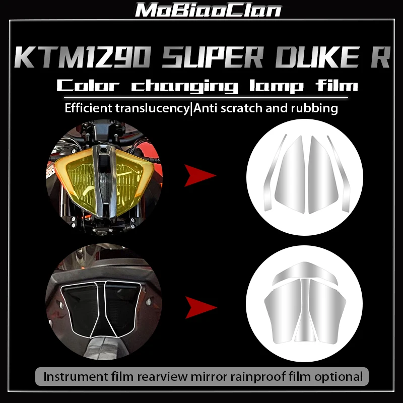

For KTM 1290 super duke R 2021 Motorcycle Headlight flim instrument filmMotorcycle modification protective film