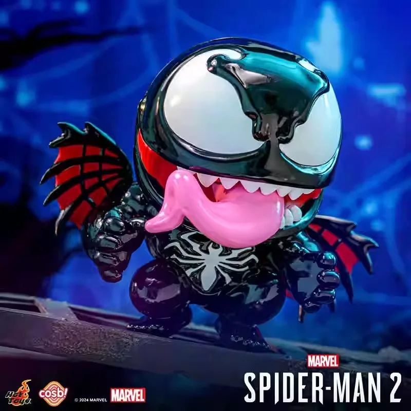 Genuine Hot Toys Cosbi Marvel Spider-Man 2 Spiderman Venom Mini Figure Ornament Boy'S Day Gifts Boyfriend Toys