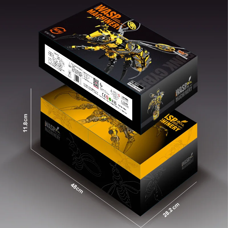 [Cyber – insectes mécaniques] modèle d'assemblage de blocs de construction, Base de courroie commune de Transmission multi-engrenages, ornement de bureau amusant