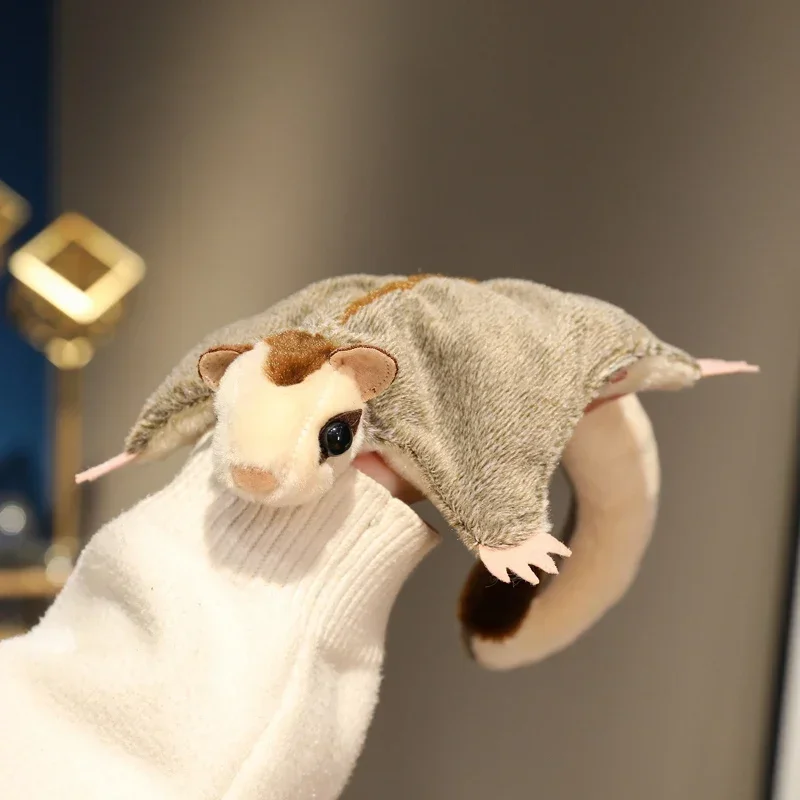 33*19CM Sugar Glider Plush Toy Soft Flying Squirrel Toys Stuffed Animals Toy Cute Hand Center Pets Funny Gift