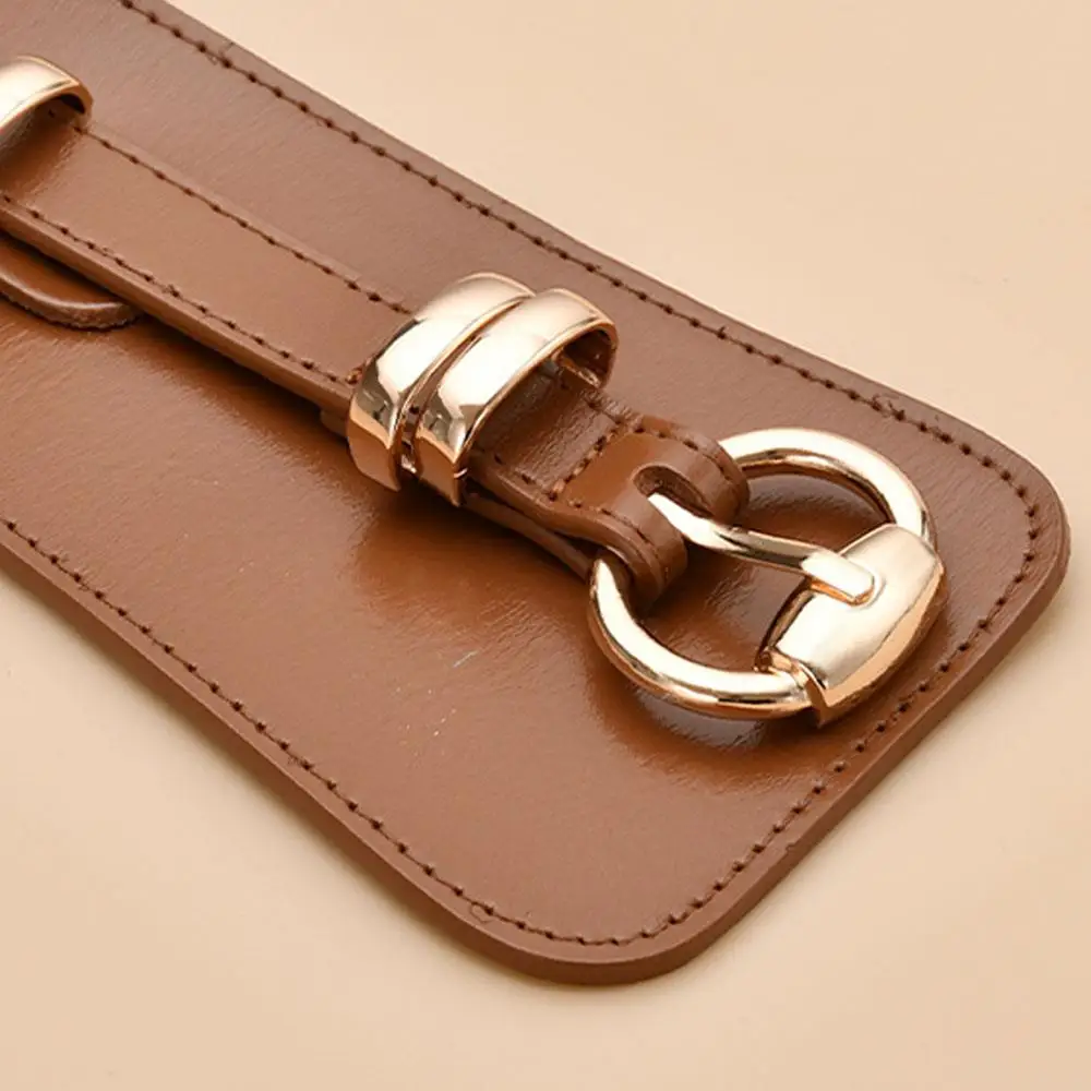 الجلد الحقيقي حزام عريض الديكور الخصر ختم معطف الإناث فستان الكورسيهات حزام الكلاسيكية دبوس مشبك حزام الخصر جلد طبيعي #4