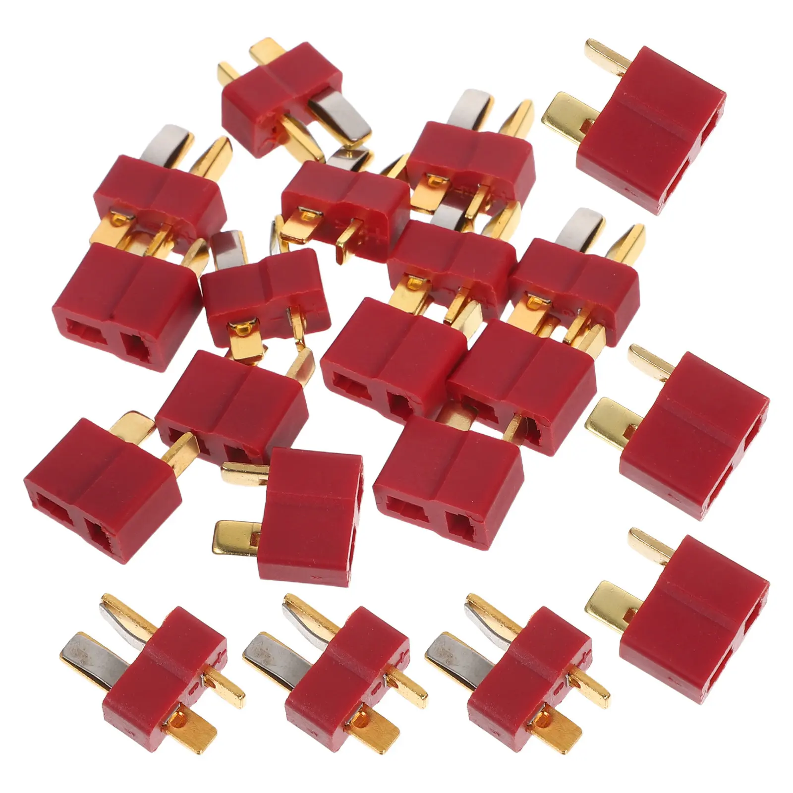 10Pairs T Plug Connectors Male Female Deans Style Gold-Plated Flame-Resistant for Rc Lipo Helicopter Car Boat
