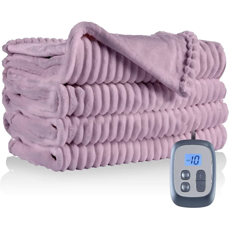 

Electric Heated Blanket 72"x84" Full Size with 10 Heating Levels & 12 Hours Auto-Off, FCC & ETL Certified with Soft Plush Fabric