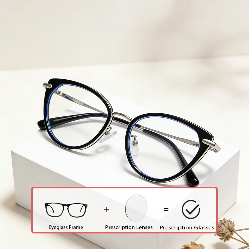 

Prescription Cat Eye Glasses For Men Women Trendy Classic TR90 Anti-blue Light Eyeglasses Outdoor Office Accessory Eyeglasses