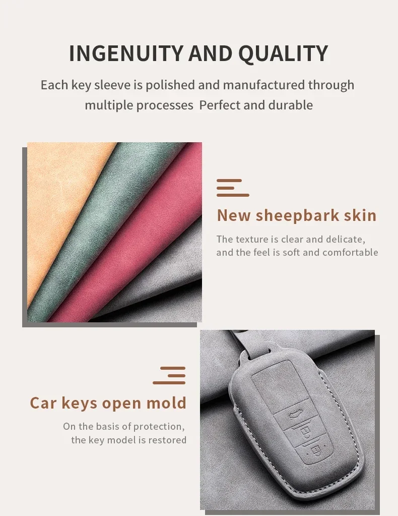 Leder Auto Remote Key Case Abdeckung für Toyota Prius Camry Corolla chr C-HR Rav4 Land Cruiser Prado Protector Schlüssel anhänger Shell – Detail 7