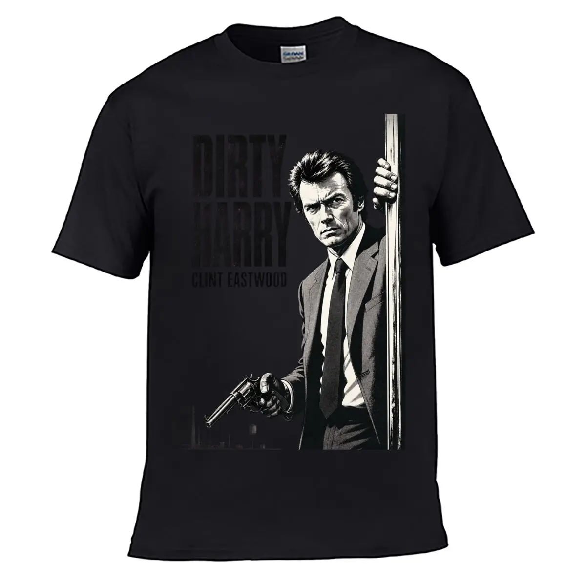 Dirty Harry Clint Eastwood Poster Ar Street Distressed Washed Loose Simple Tee