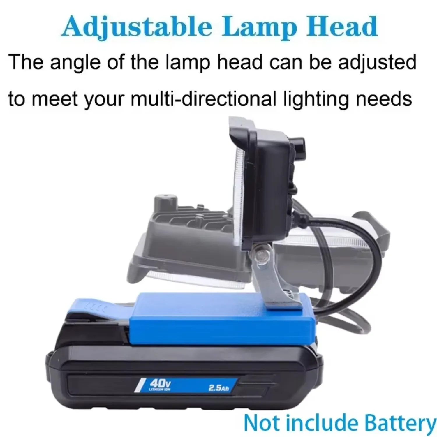 LED Portable Tool Light Is Suitable for HART 40v Lithium-ion Battery Flashlight Cordless LED Work Light Camping Travel Light