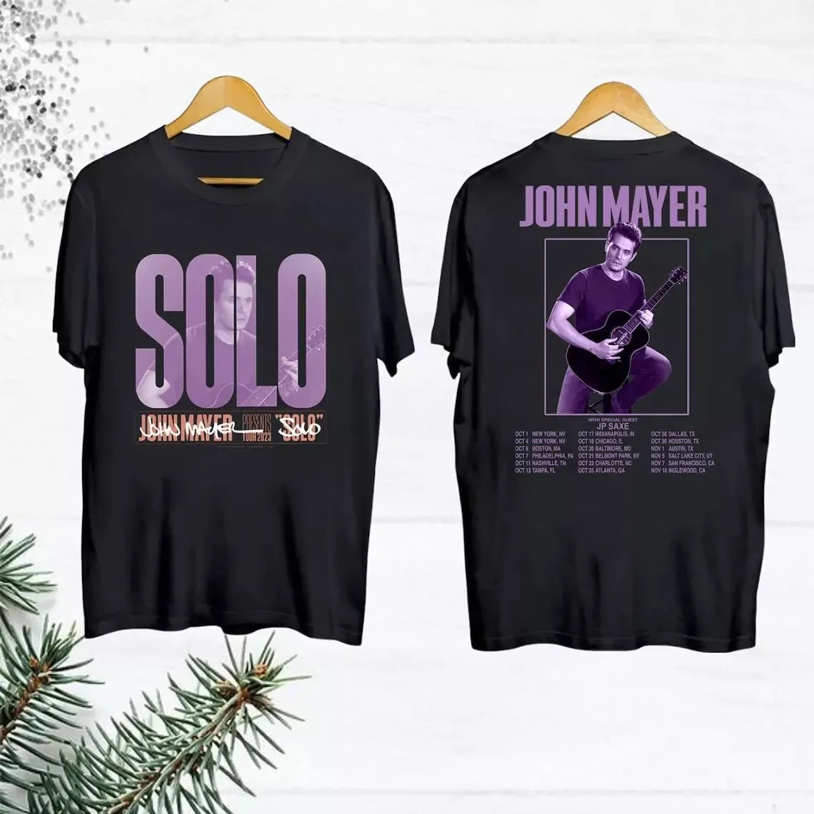 Graphic John Mayer Solo Tour 2023 Signature T-Shirt Black Gift Fans Music