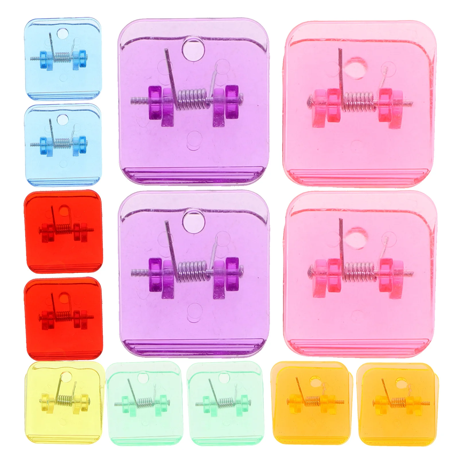 14 Pcs Mini Transparent Folder Office Accessories Plastic Binder Multi function Clamp for Students Teachers ganize Paper Premium