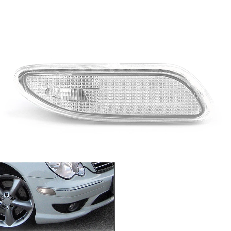 

2038200821 Front Right Clear White Side Marker Light Bumper Turn Signal Lamp Fit For Benz C-Class W203 2001-2004 2005 2006 2007