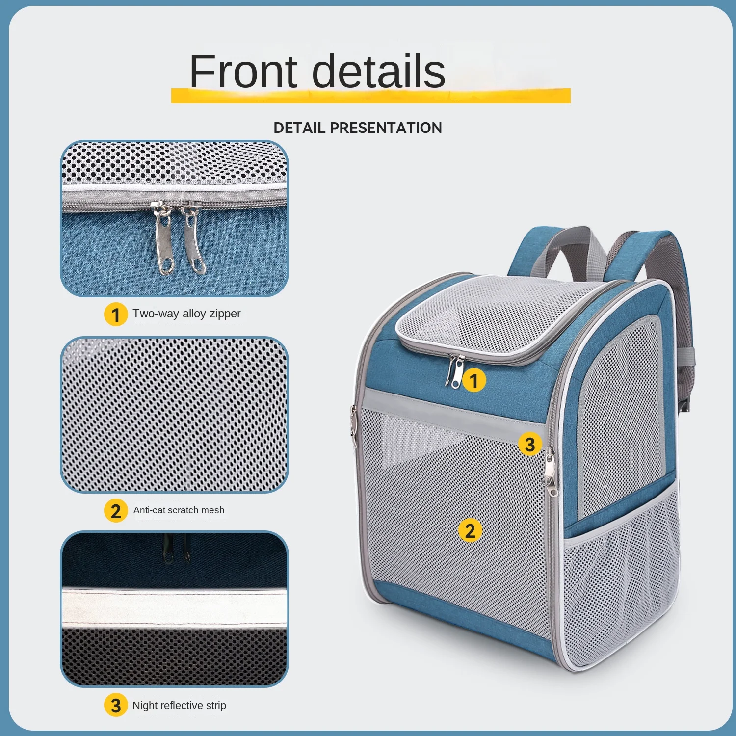 Pet Dog Backpack Cat Backpack Carrier for Medium Small Cat Ventilated Mesh Dog Travel Backpack for Hiking Walking Outdoor Use