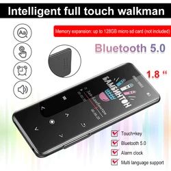 1.8-inch Screen Bluetooth5.0 Mp3 Player Touch Key Portable Audio Lossless Music Hifi Walkman FM/Ebook/Recorder/MP4 Video Player