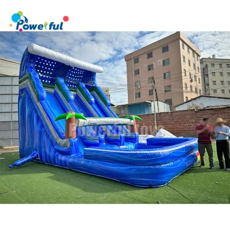 

Big Commercial Inflatable Jumper for Kids and Adults Inflatable Double lane Water Slide With Pool