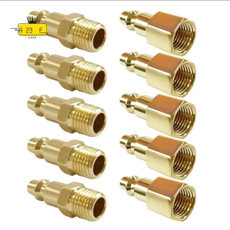 A23E-1/4 Inch NPT Brass Air Hose Quick Connect Plug Male Female Pneumatic Coupler For Air Compressor