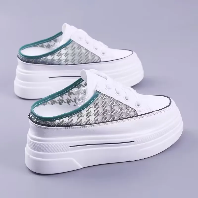 Vrouwen Casual Sneakers Schoenen Sport Mode Lengte Toenemende Vrouw 2023 Ademende Air Mesh Swing Sleehakken Sneakers Vrouwen Schoenen