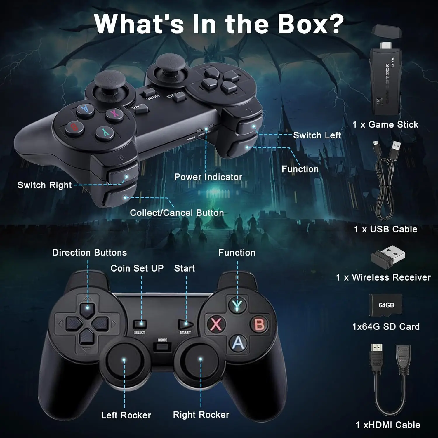 4K HD TV Video Mini Memory Stick Plug N Play Nostalgia Simulator Classic Retro Game Console for Boy Gift