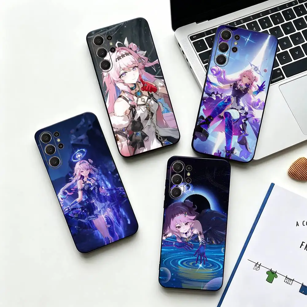 D-Denia  Wuthering Waves Black Soft Silicone Phone Case for Samsung Ultra S26, S24, S21, S22, S23, S30, Plus, Lite