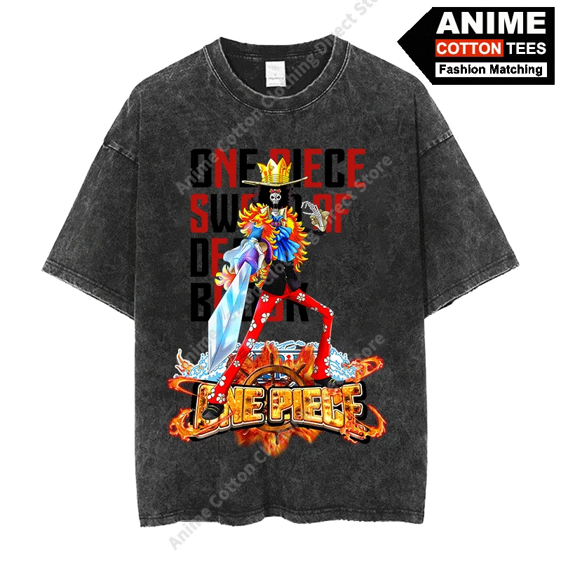 

Anime ONE PIECE - Revive-Revive Fruit · BROOK Print T Shirt y2k Hip Hop Street Men Women Short Sleeve Cotton Vintage Loose Tees