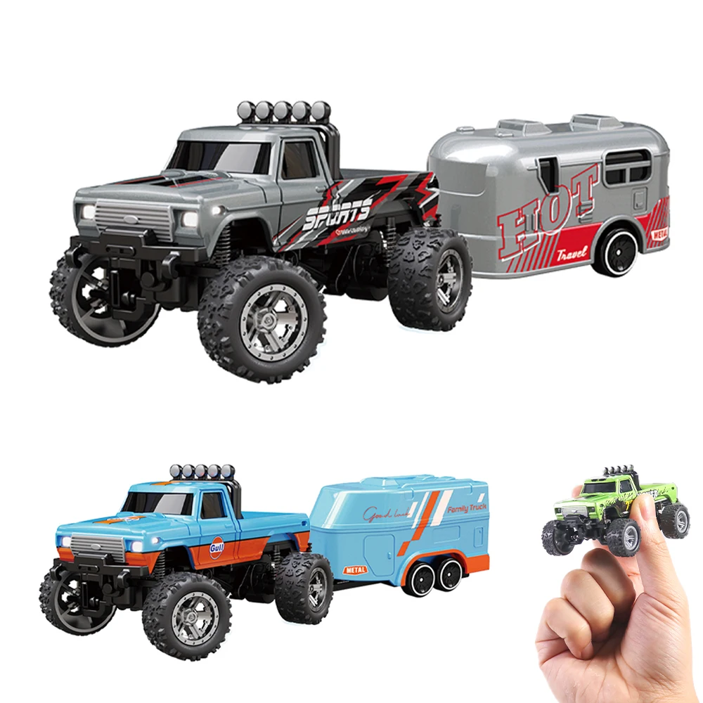 Mini carro de escalada off-road rc 1/64 velocidades, liga de aparência legal, absorção de choque com luz led, brinquedo para presente infantil