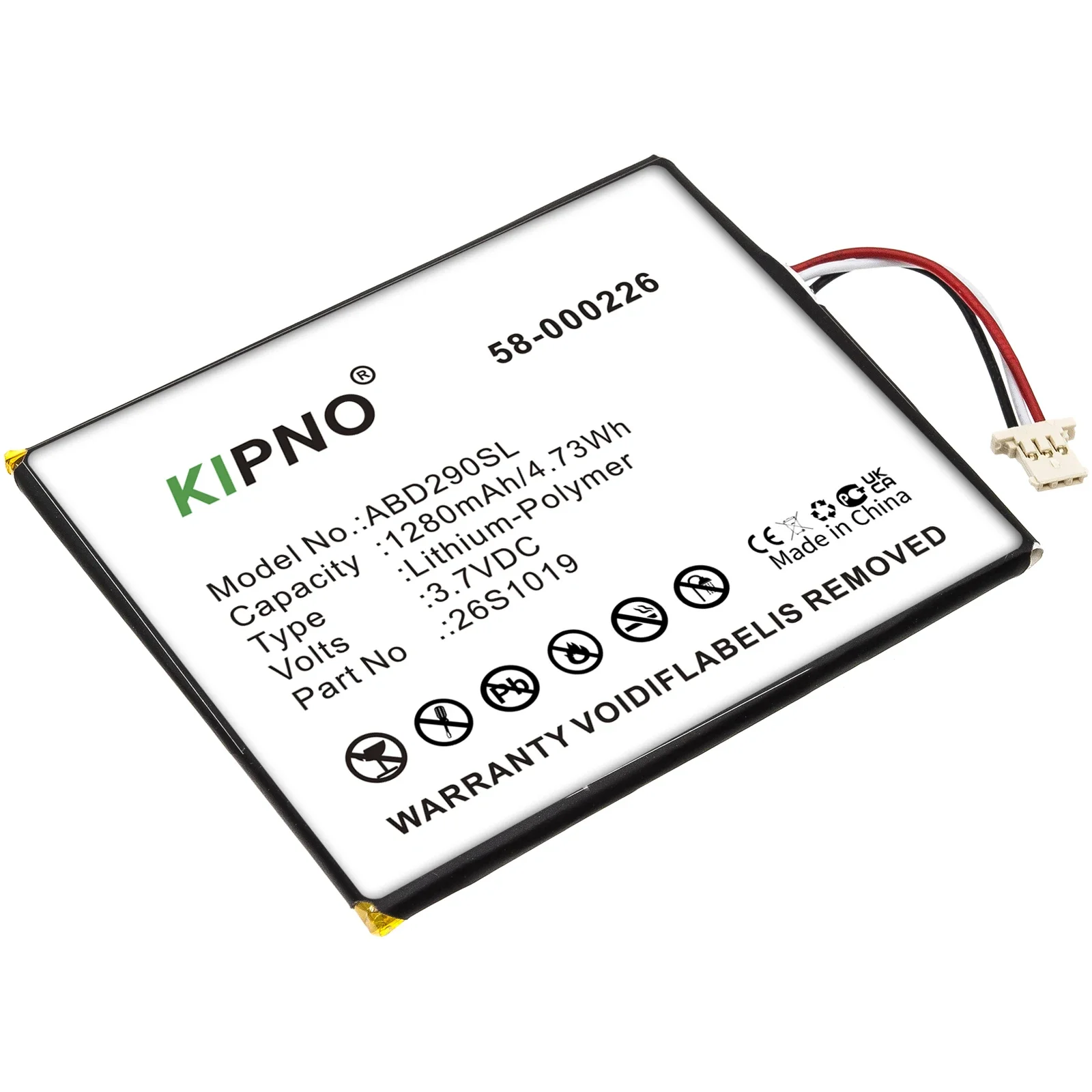 KIPNO 26S1019 58-000226 1280mAh Battery for AMAZON Kindle 10th J9G29R B07DLPWYB7 53-014490 Kindle Basic 10th Gen Kindle