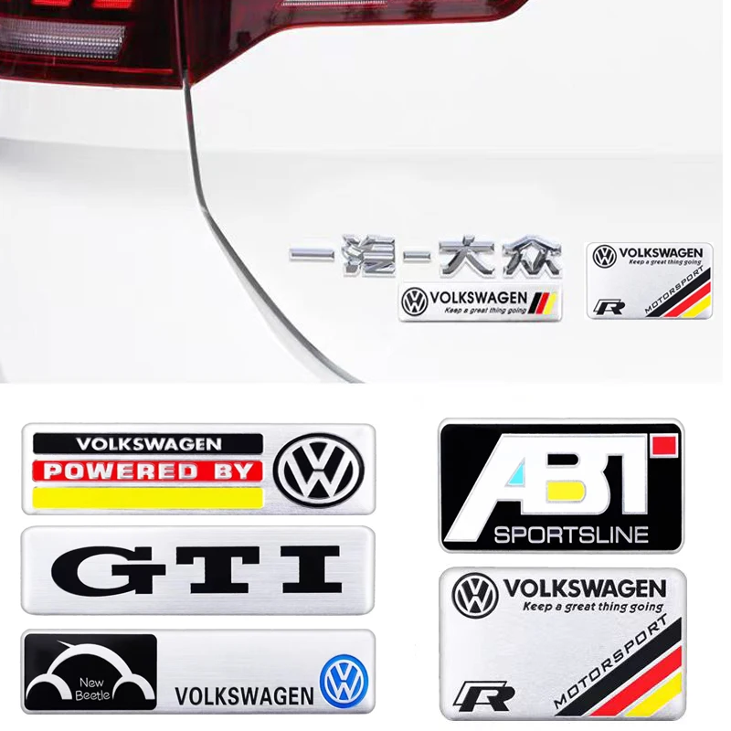 

1Pc 3D Metal Stickers Car Emblem Body Trunk Decal For VW GTI Polo Golf Passat Scirocco Tiguan Jetta T-ROC Touareg Touran CC