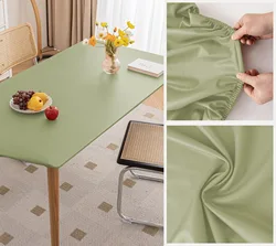 Nappe artificiel astique en PU, Couverture de Table Carrée et Ronde Personnalisée, Protection Imperméable pour Table à Manger et Grill, Polymères de Bureau pour Étudiants