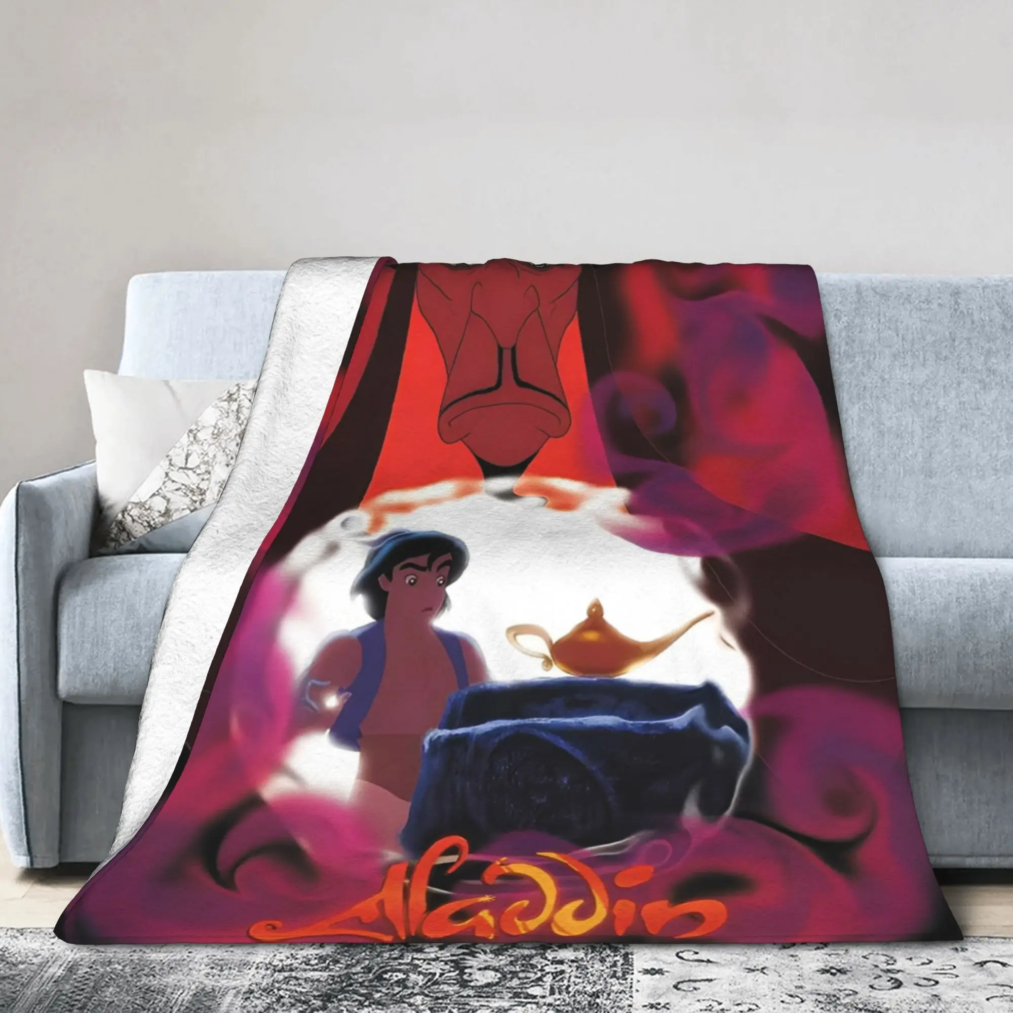 Aladin Magic Lamp Jafar Cartoon Blankets Villain Portrait Flannel Novelty Warm Throw Blankets for Home Autumn/Winter Car