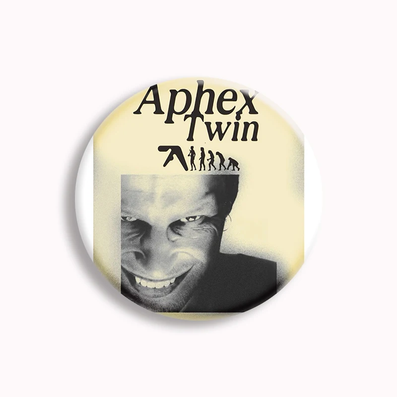 Punk Aphex Twin Logo Button Pin Funny Hip Hop Rock Band Brooch Badge Bag Coat Accessories Decor Fans Collect Creative Gifts