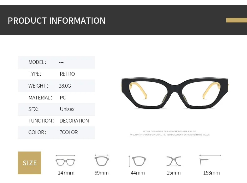 Vintage Gold rahmen klare Lesebrille Frauen sexy Katzenauge Anti Blaulicht Brille Luxus Designer große Kette Presbyopie Brille – Detail 9