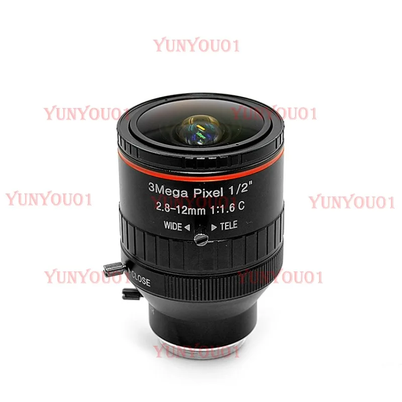 Zoom Lens 2.8-12 Mm C Port 3MP High Definition Wide Angle 1/2 Inch Machine Vision Inspection FA Industrial Lens