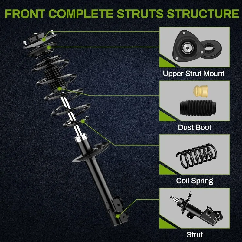 Front and Rear Quick Complete Struts Assembly Compatible with 2007-2012 Dodge Caliber