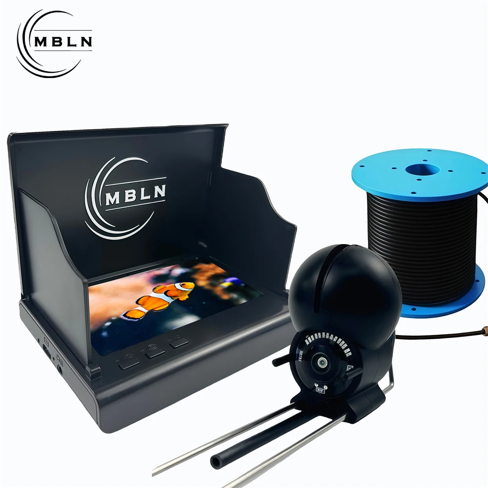MBLN 4,3-дюймовая камера для подводной рыбалки, 220 г. °   Широкоугольный, 2 МП, ночное видение, 5000 мАч, кабельный эхолот 15/20/30 м для льда/ядки/лодки