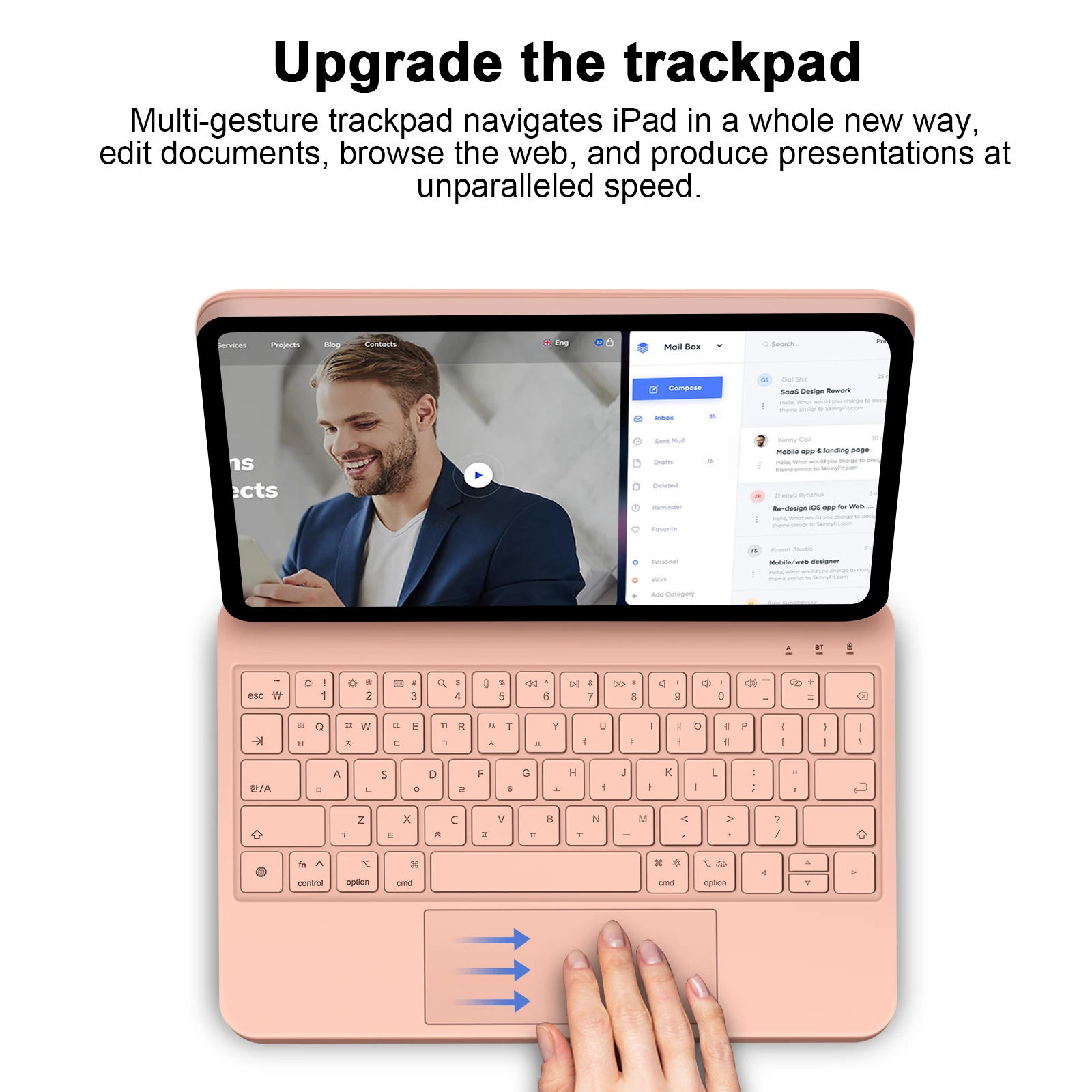 GOOJODOQ-teclado mágico para iPad Pro, 11 pulgadas, 4ª/3ª/2ª generación, iPad Air 6, 11, 2024, Air4, Air 5, soporte flotante, Bluetooth