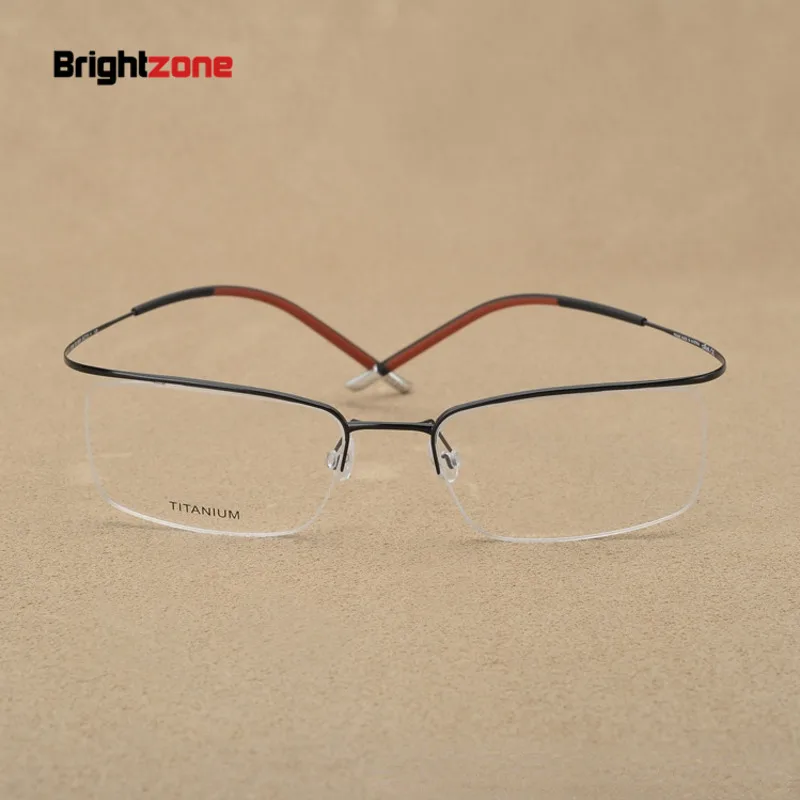 

Vintage Men Women Eyebow Line Pure Titanium Half Rim Myopia Eye Optical Glasses Spectacle Frame Eyeglasses Frames Gozluk Oculos