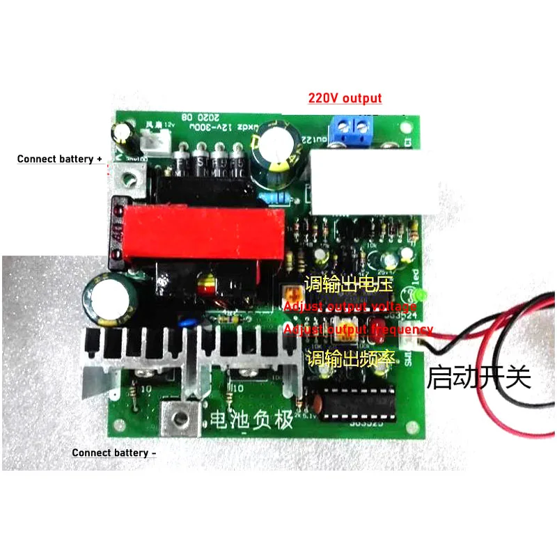 Imagem -05 - Modificado Wave Inverter Circuit Board Bateria de Lítio Boost Power Converter Module 300w dc para ac dc 12v a 220v ac 50hz 60hz