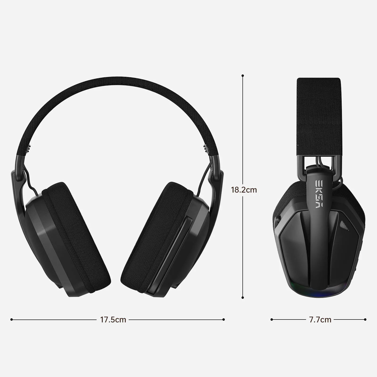 EKSA G19BT 2.4GHz Wireless Gaming Headphones Bluetooth 5.4 3.5mm Headset 30ms Latency 40mm 35H Playtime for PC PS5 Xbox Foldable
