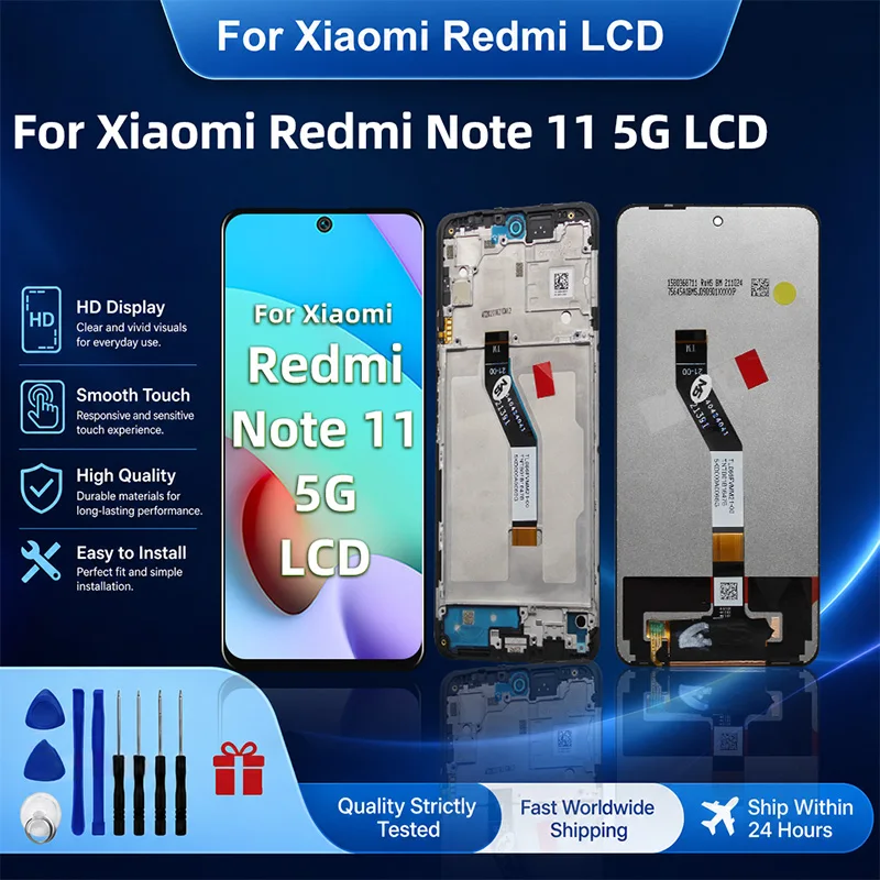 IPS For Xiaomi Redmi Note 11 5G LCD Display Touch Screen Panel Digitizer For Xiaomi Poco M4 Pro 5G LCD 21091116AG