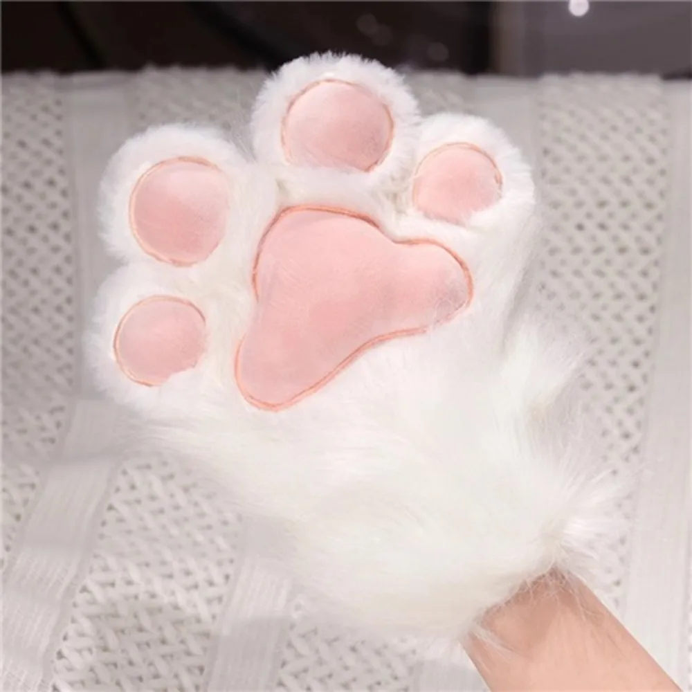 Cute Cartoon Cosplay Costume Gloves Fursuit Kigurumi Thicken Cat Paw Gloves Warm Furry Cat Claw Mittens Gifts