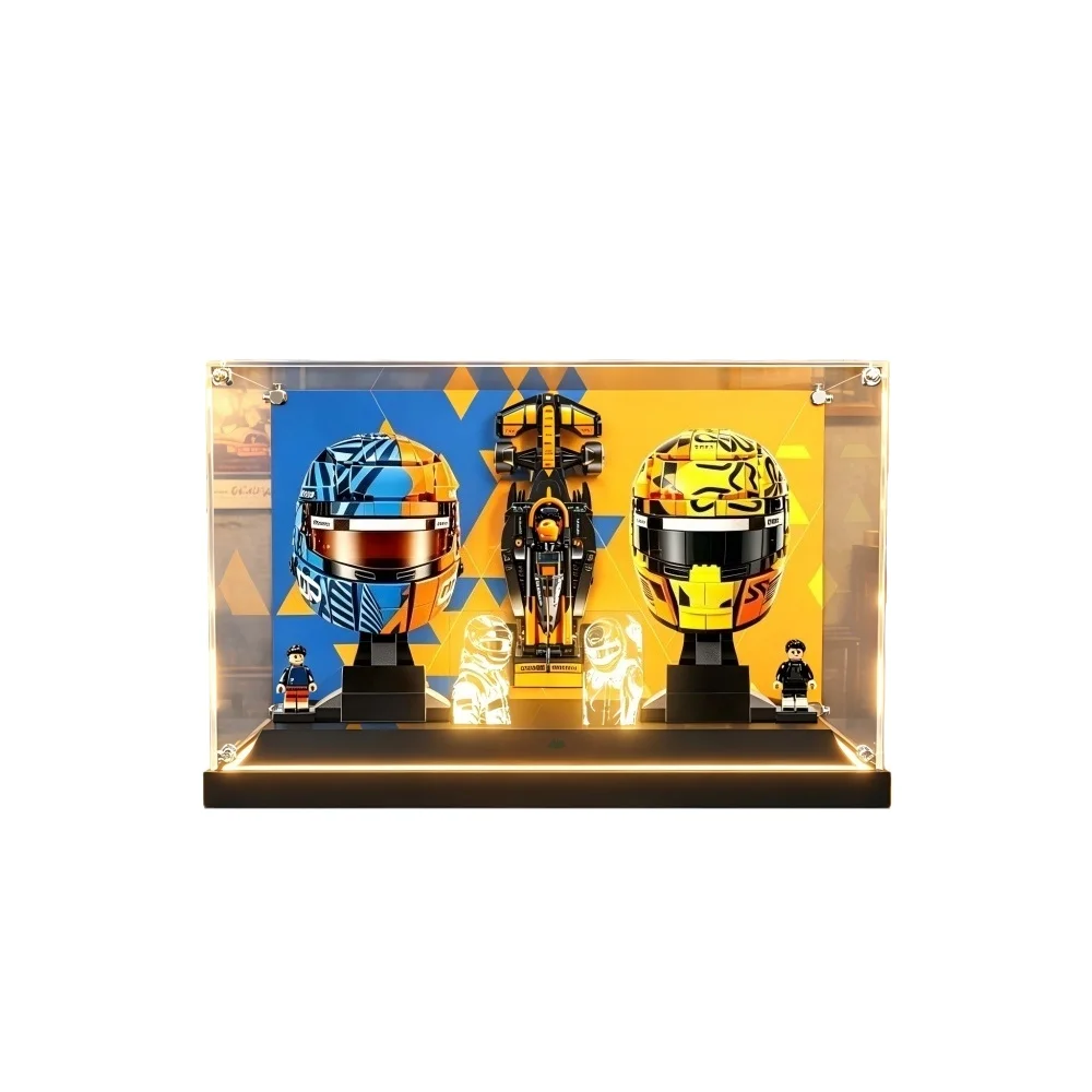 New Acrylic Dustproof Display Box for Lego 43017+43023 2-in-1 Racing Helmet Model Storage Box Organizer(Lego Set not Included)