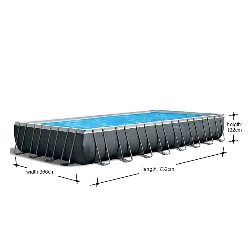26364 7.32 * 3.66 * 1.32M Rectangle Family Fun Framed Steel Pool and Accessories Included for Family Enjoyment