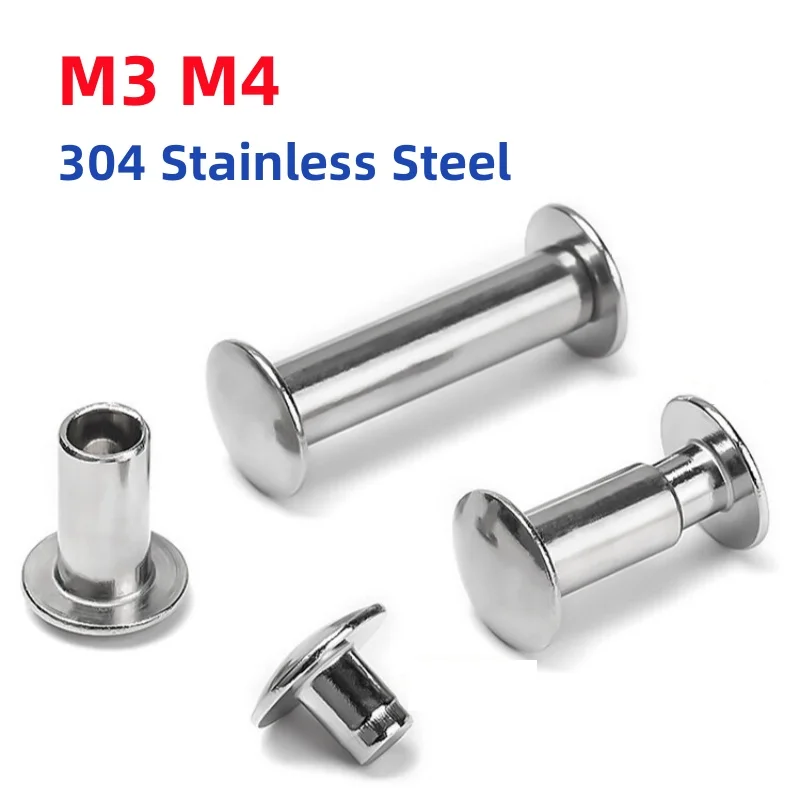 M3 M4 304 Stainless Steel Truss Round Head Hollow Shank Rivet Semi Dome Head Self-Plugging Rivets