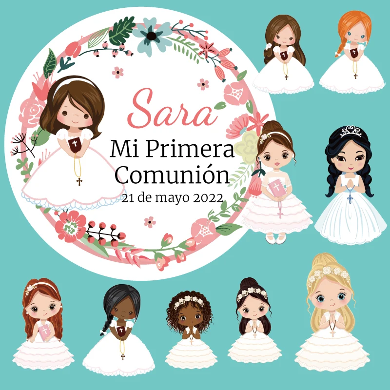 Custom Personalized, Boy, Girl First Communion Stickers, First Holy Communion Favor Labels, Baptism, 100 Pieces