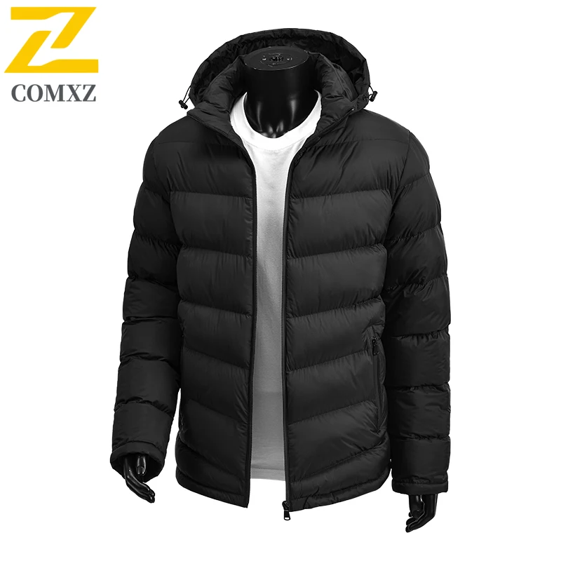 الرجال سترة قطن الشتاء إضافة الصوف سميكة العزل الدافئة مقنعين سترة عالية الجودة عارضة المألوف سستة سترة معطف #2