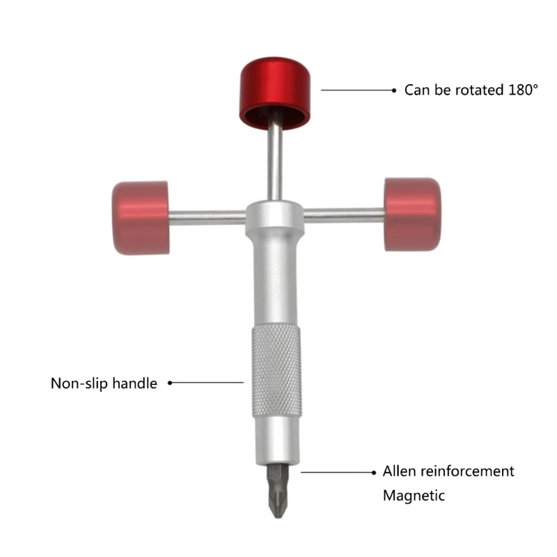 Screwdriver Handle with Screwdriver Bit 180° Screwdriver Multifunctional Keychain Shape Screwdrivers Adapter Hand Tools