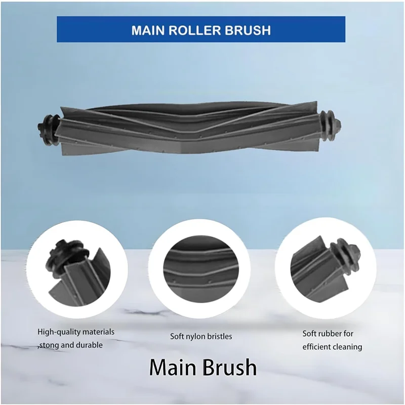 A98I-For Mova S20 Ultra طقم استبدال المكنسة الكهربائية-فرشاة رئيسية فرشاة جانبية فلتر Hepa ممسحة وسادة كيس لجميع الغبار ملحقات أجزاء #5