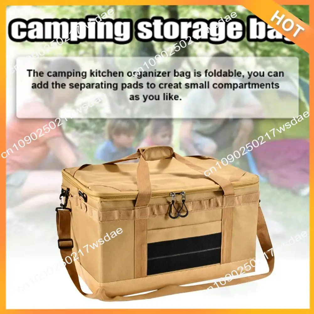 

X08A Large Zipper Camping Bag Anti-Crash Stove Cookware Carrying Bag Multifunctional Camping Accessories Storage Organizer