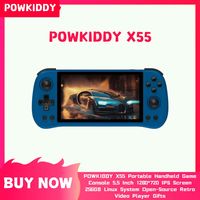 POWKIDDY X55 Retro Opendinglinux Video Handheld Game Console 5.5 Inch 1280*720 HD IPS Screen Rk3566 Jelos Syst Children's gifts