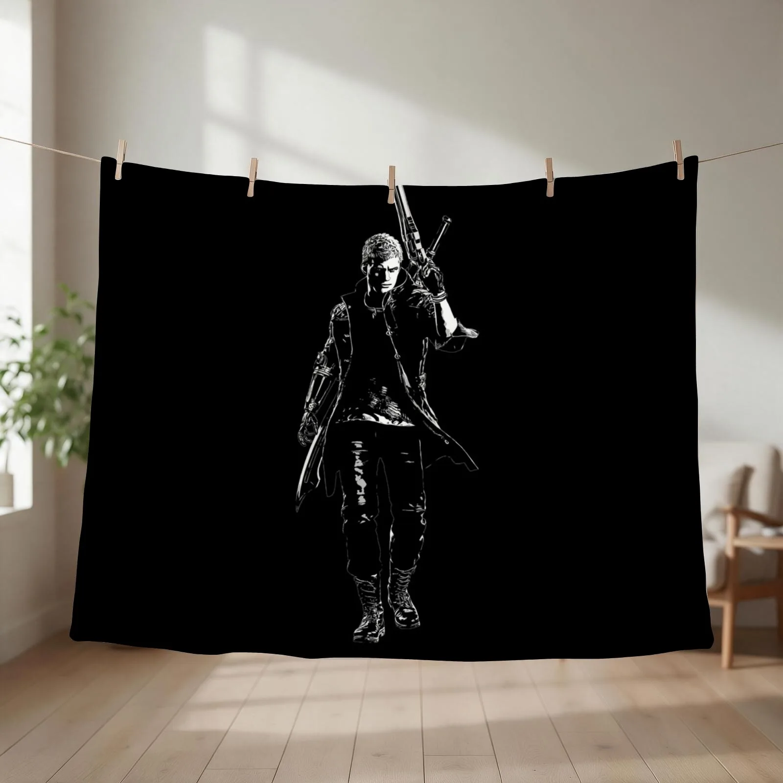 Nero DMC - Vector Art *Black* Throw Blanket Quilt Giant Sofa Flannel Fabric Weighted Blankets