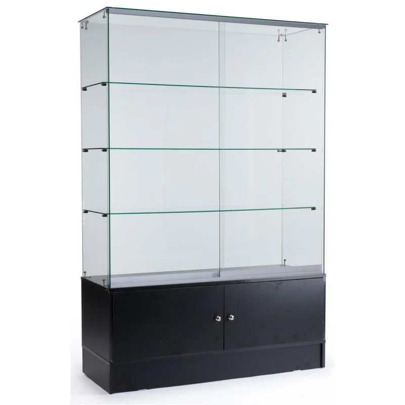 Imagem -02 - Bloqueável Frameless Show Glass Cabinet com Luzes Led Jewelry Display Showcase para Loja